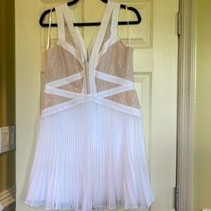 White /Nude Pleaded Dress